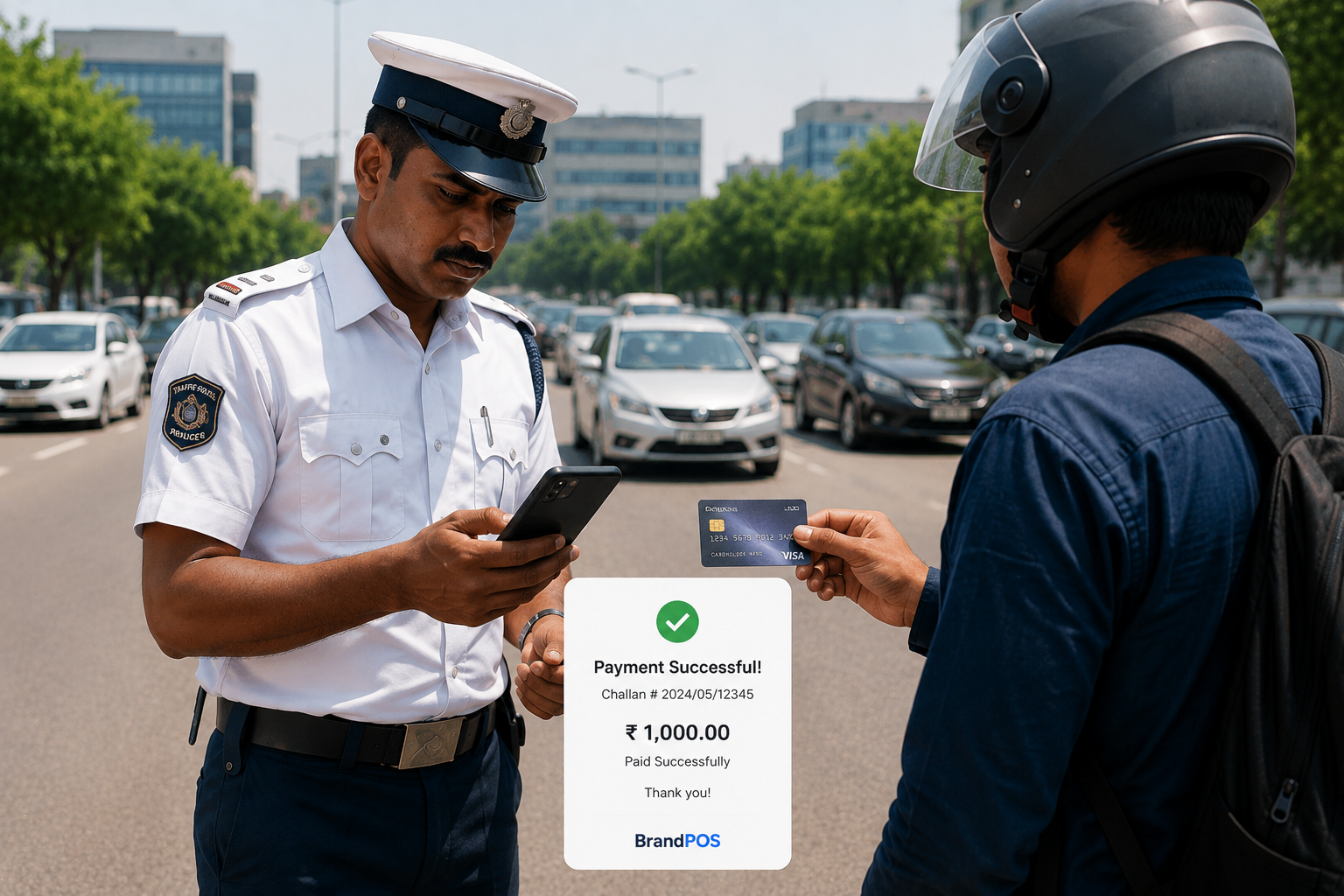BrandPOS SoftPOS Traffic Police Hero Section